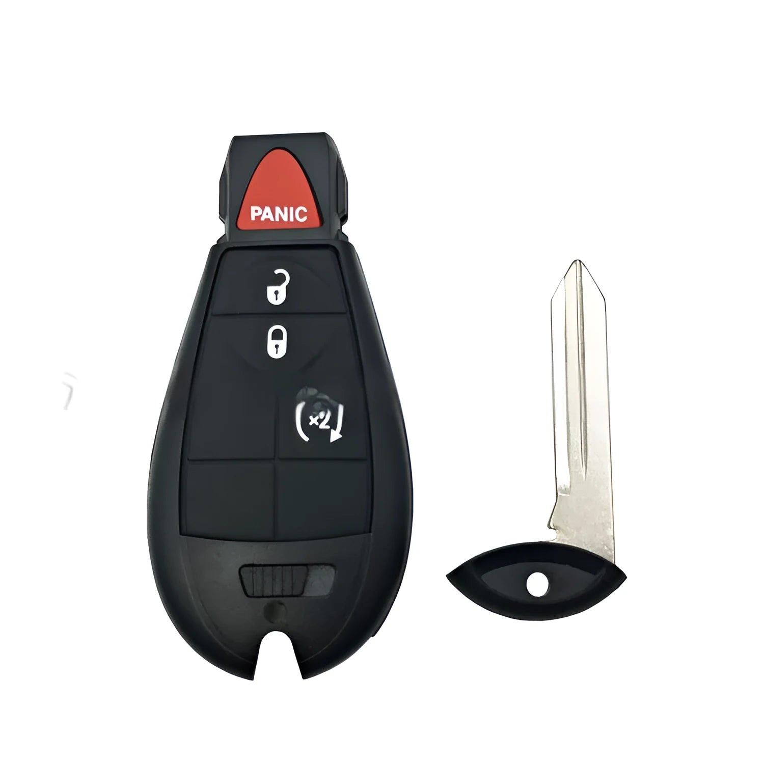 Dodge Chrysler smart card key replacement case with ABS brass shell measuring 85x42x15mm