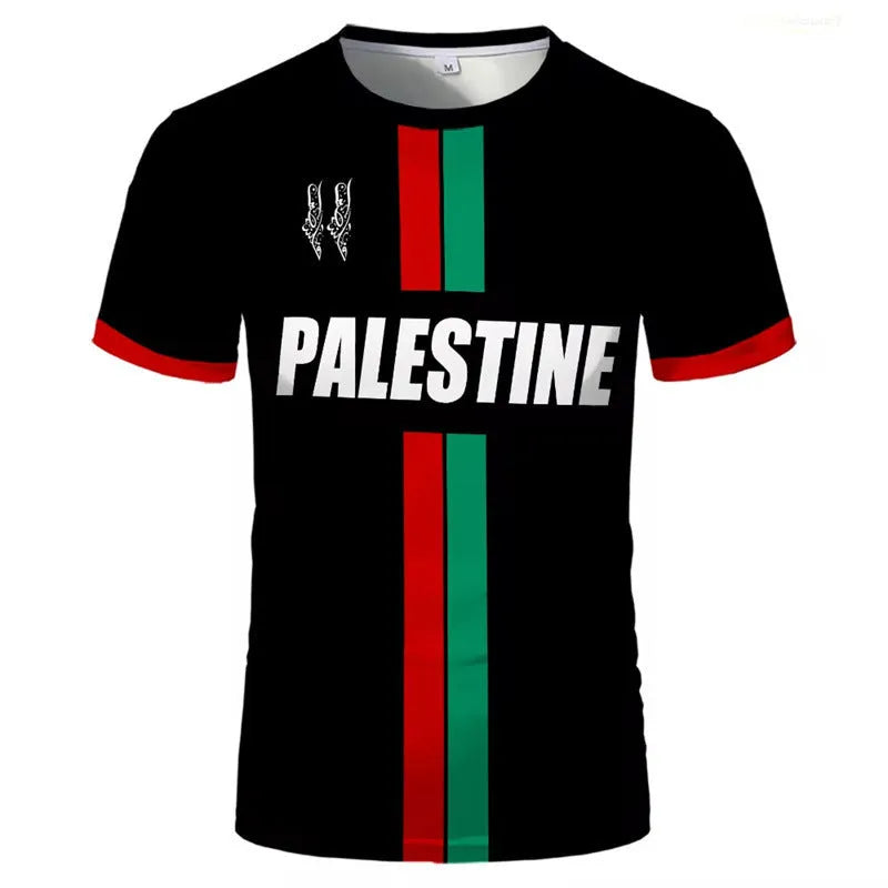 Dark style football t-shirt with 3D printed pattern, half sleeves, available in black or white