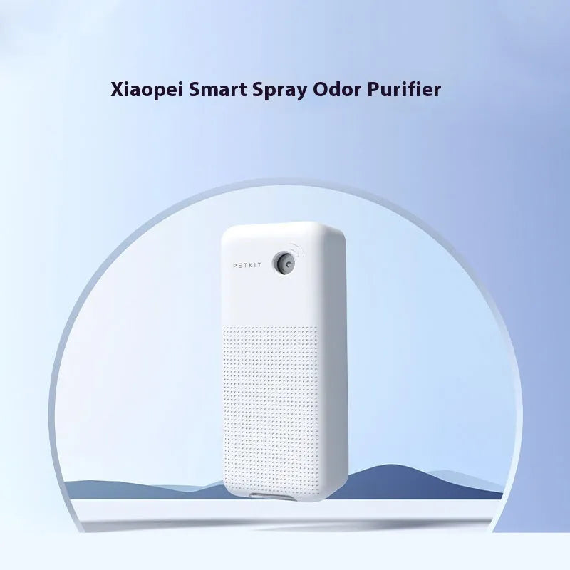 Xiaopei smart spray deodoriser machine and bracket for pet litter box odour removal.