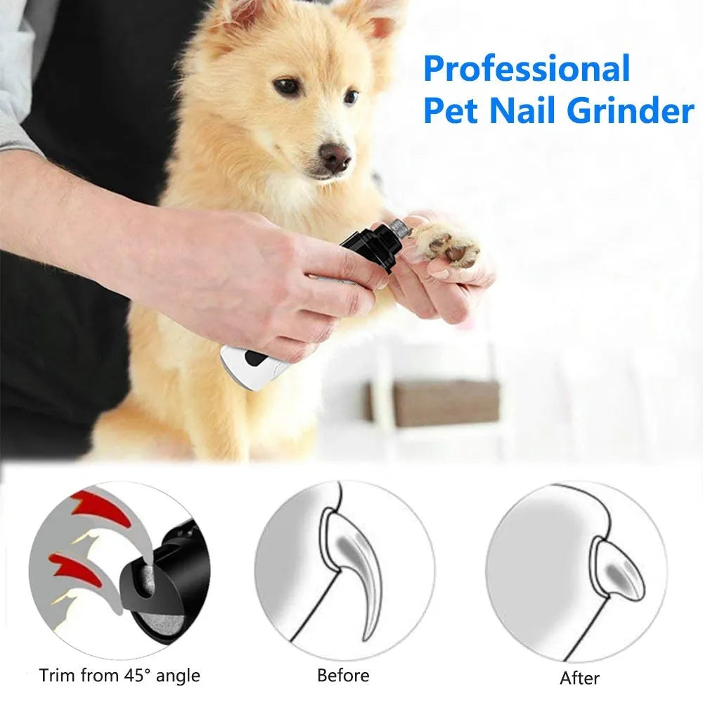 Pet nail trimming device with LCD display and dust collection for dog grooming