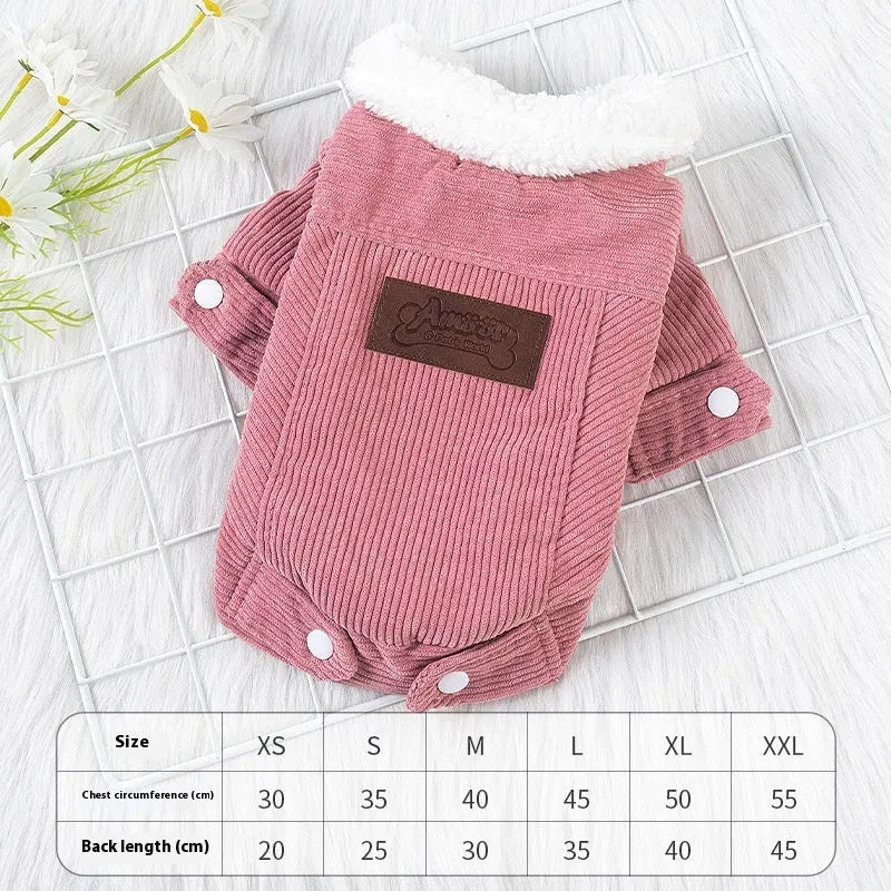 Dog wearing grey lambswool fleece lined winter vest with wool lining for autumn and winter warmth