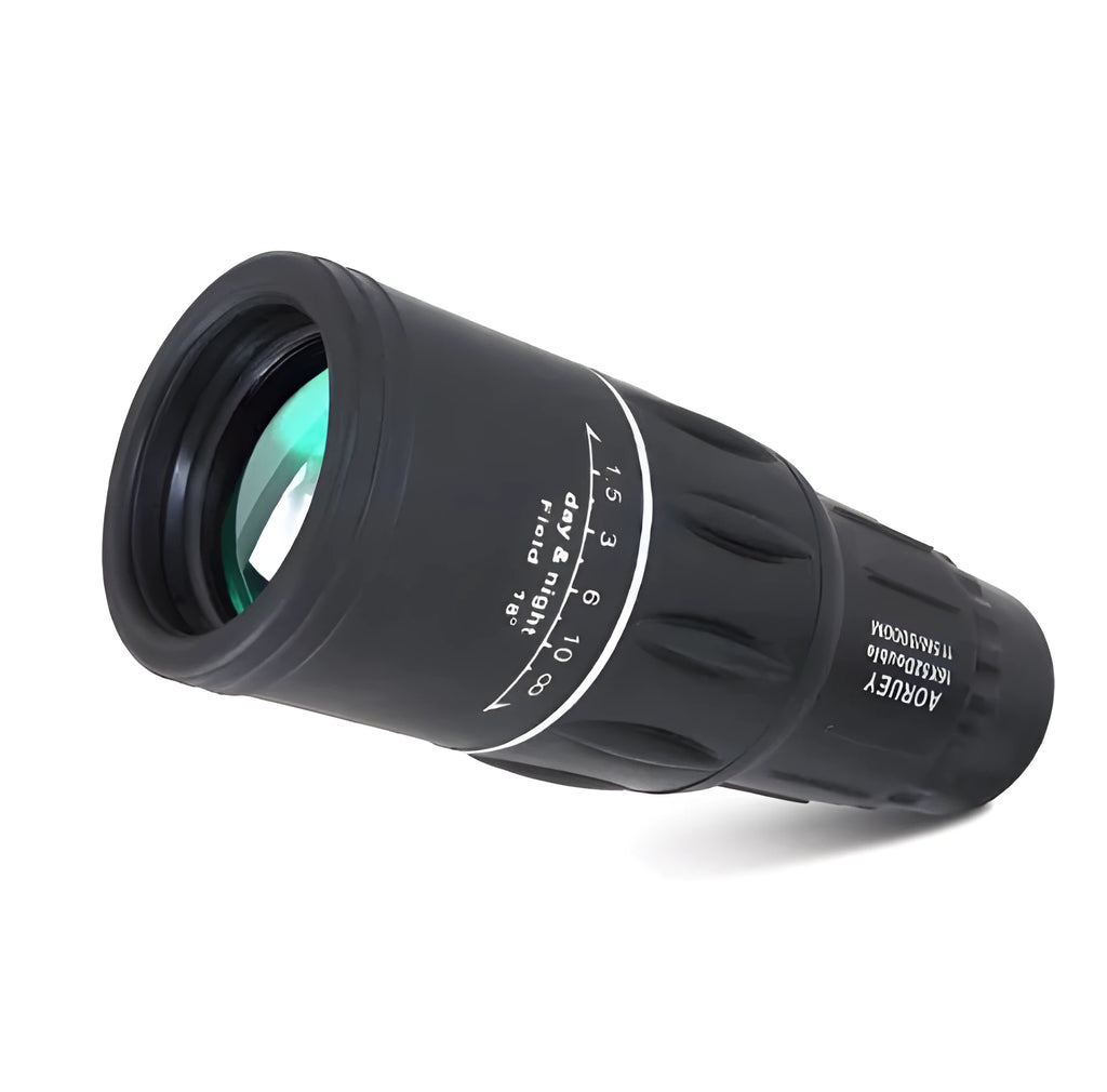 Black 16x52 monocular telescope with up and down double-tuning focus and waterproof construction