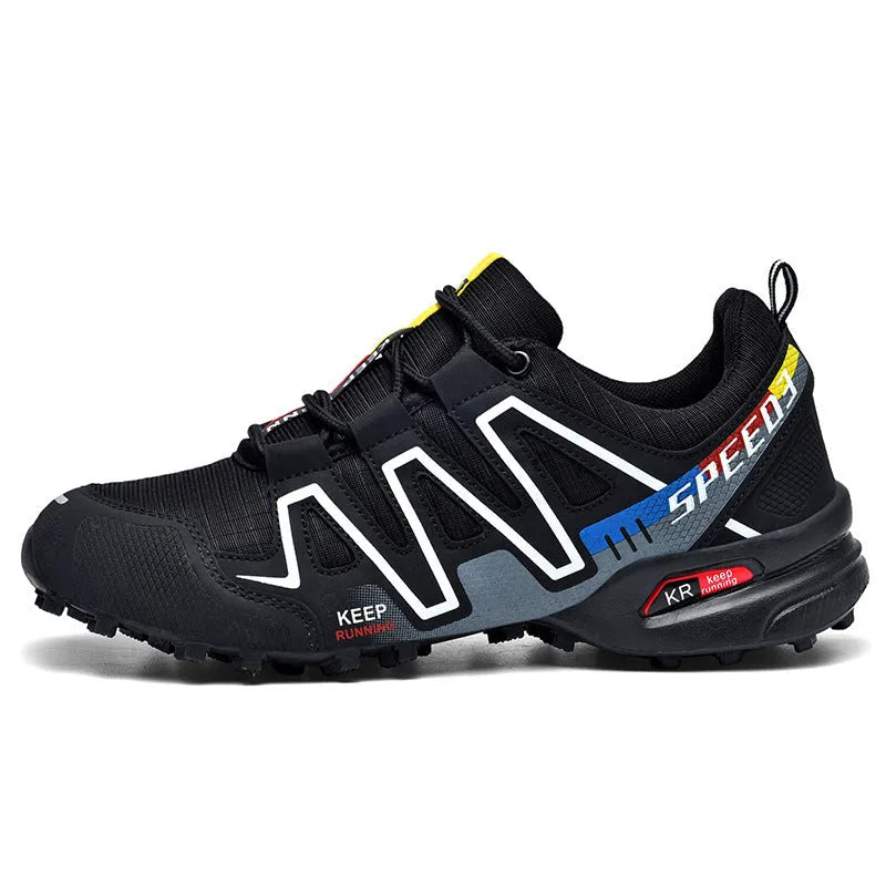 Men's grey and orange casual shoe with synthetic leather upper and non-slip rubber sole.
