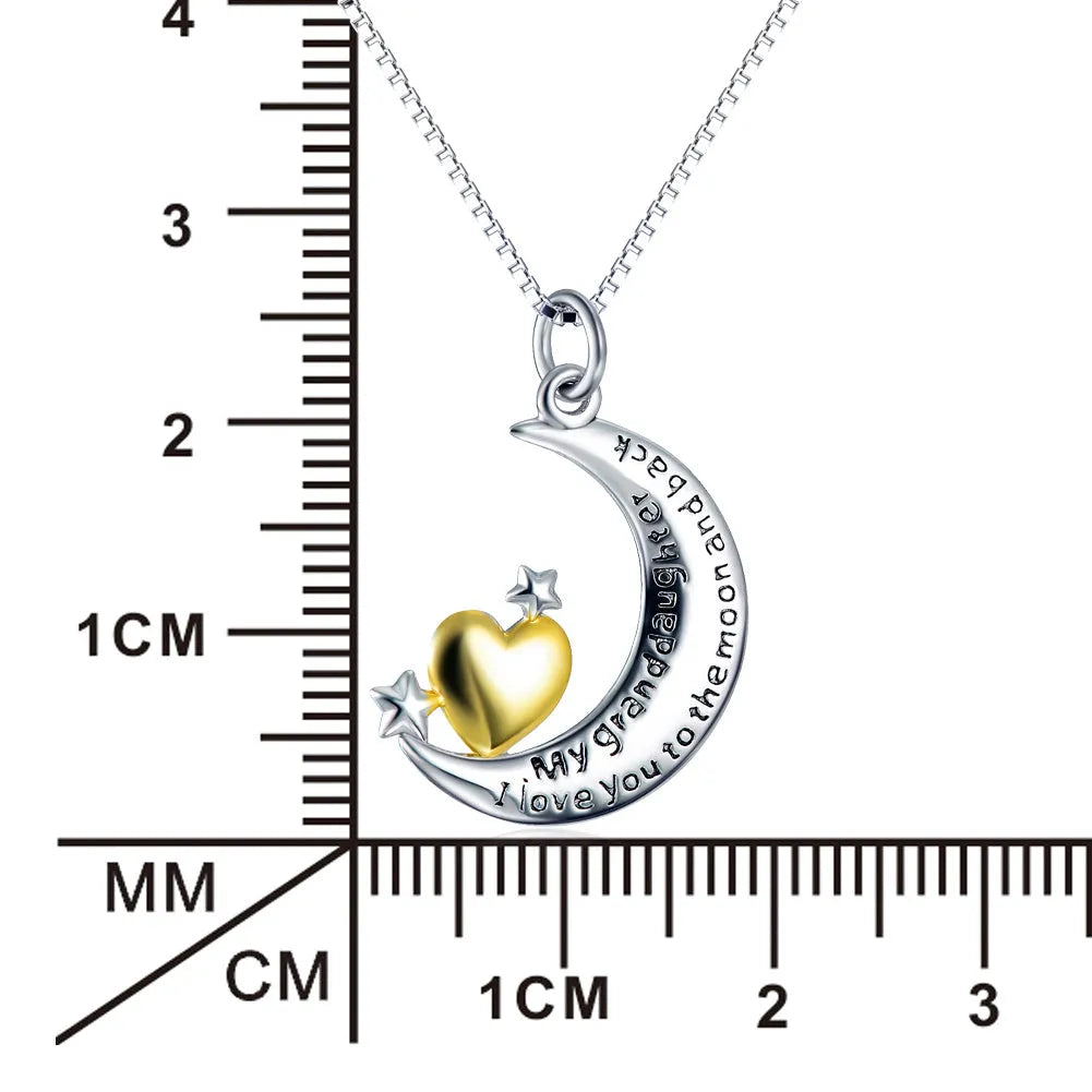 925 silver moon and star pendant necklace on 18 inch chain, pendant size 27x21mm