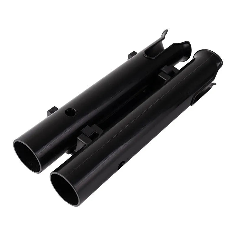 Double-layer plastic fishing rod rack with carbon clamp for bicycle mounting