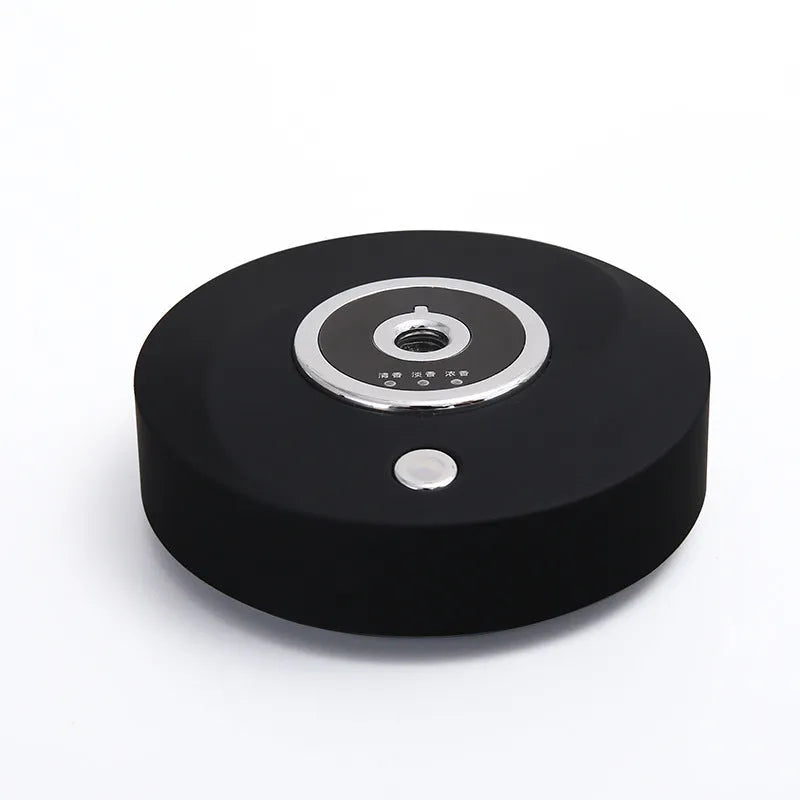 White car perfume holder with USB cable mounted on vehicle dashboard