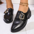 Women's simple brown leather-style loafers with a choice of big bow or small bowknot decoration.
