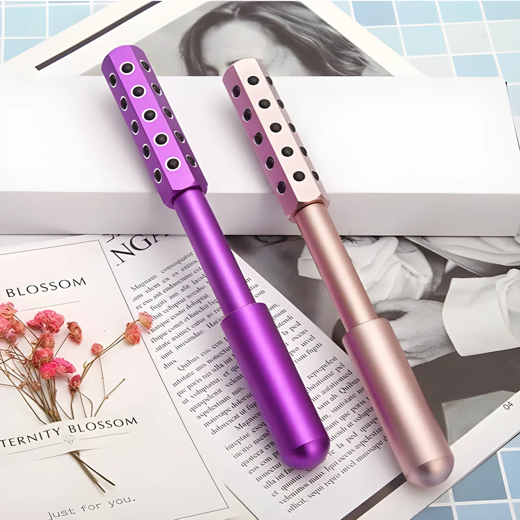 Germanium particles beauty massage roller instrument for facial and eye treatments