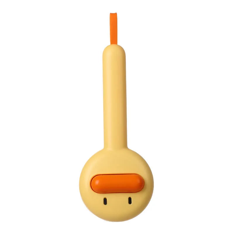 Small yellow cat comb brush with open-section design and fine needles for pet grooming