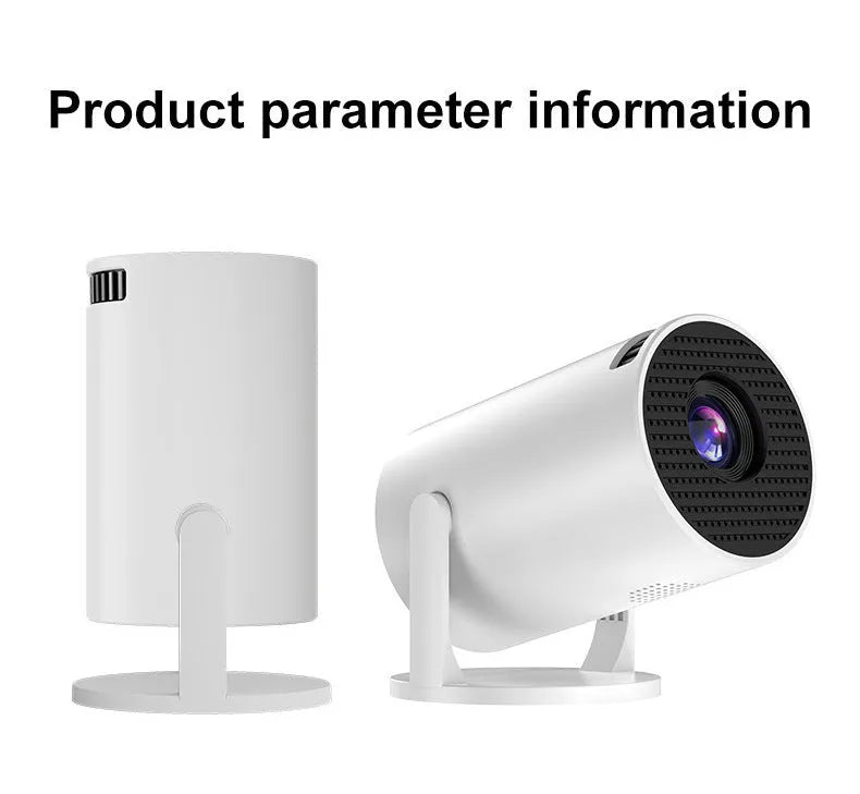 White wireless portable HD projector with same-screen projection capability