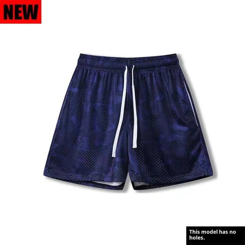 Breathable cotton blend loose fit sports shorts in green, navy blue, wine red, yellow, sizes S to XXXL