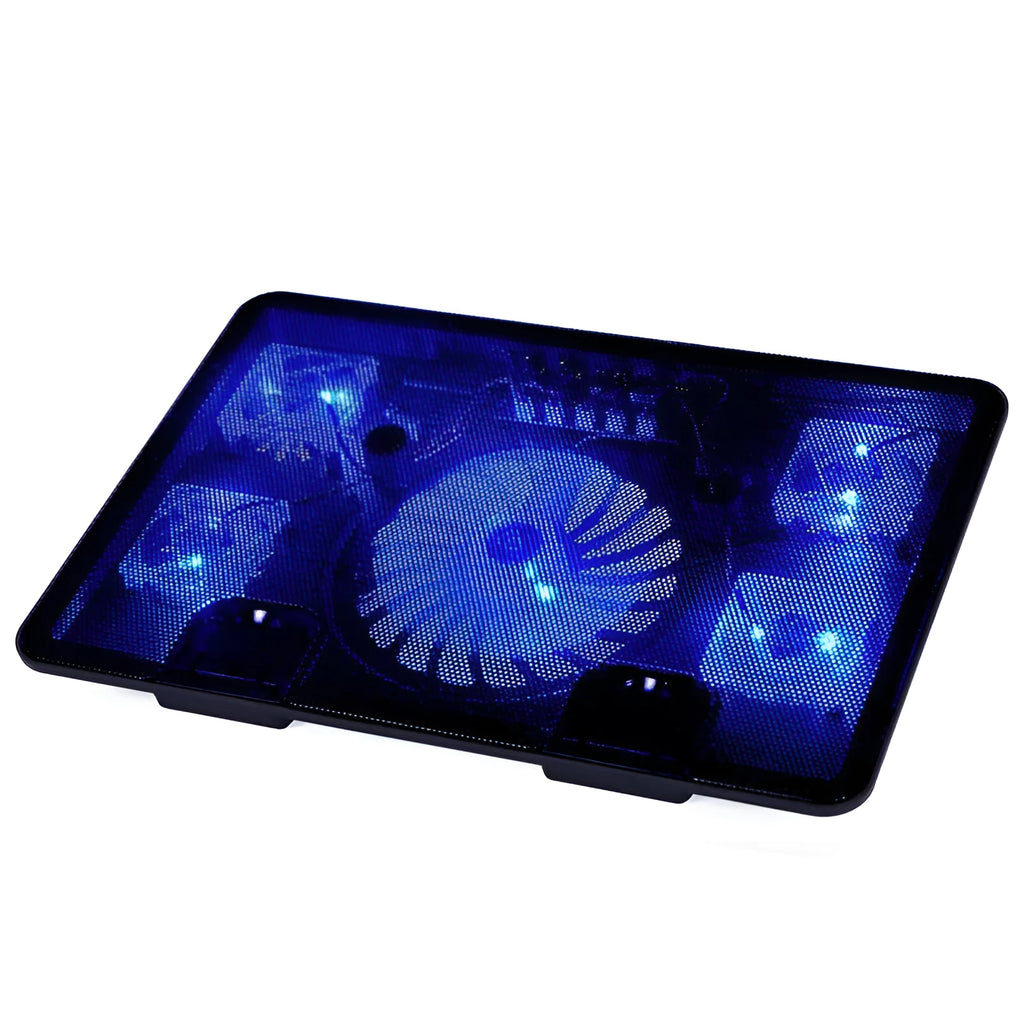 Naju N5 ultra-thin silent laptop cooler with five fans black finish