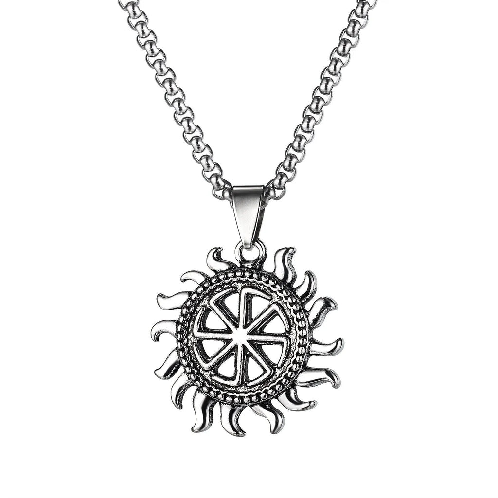 Men's silver skull pendant necklace with alloy chain in sports style design