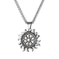 Men's silver skull pendant necklace with alloy chain in sports style design