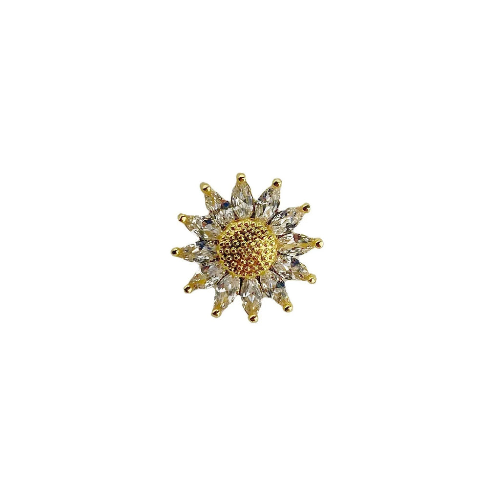 Geometric-shaped copper brooch with electroplated finish in six colour options for women's fashion