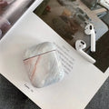 White marble pattern hard PC protective cover for AirPods 1 and 2 charging case