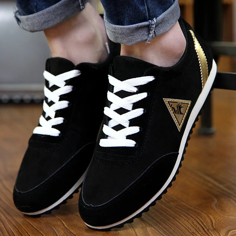 Rooster men's low-top casual shoes in artificial PU leather with rubber sole