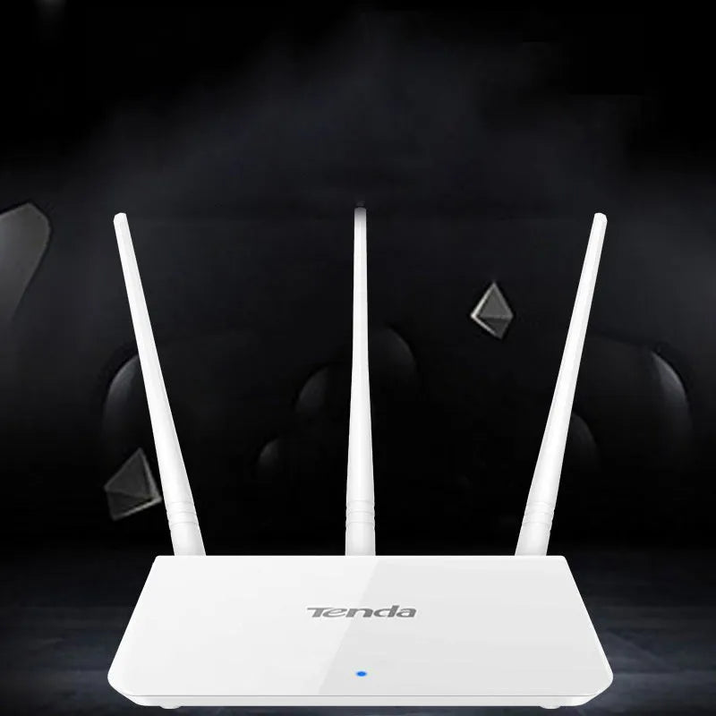 White wireless router with dual-band 2.4GHz and 5GHz support for broadband connections
