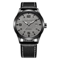 Men's automatic mechanical watch with leather strap and retro business design in multiple colour options