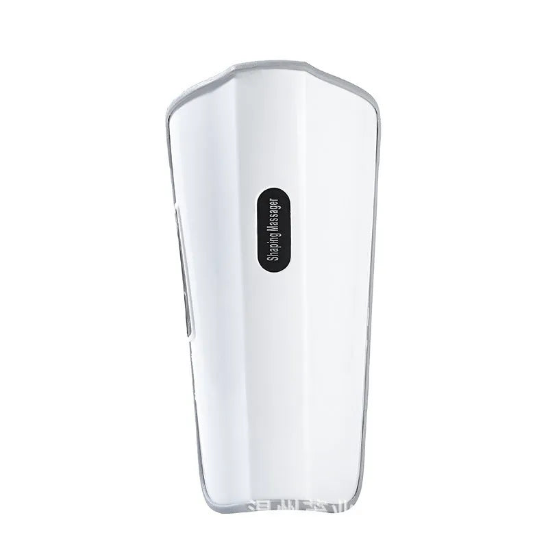 White plastic calf massager with mechanical controls for infrared and electrotherapy pulse functions.