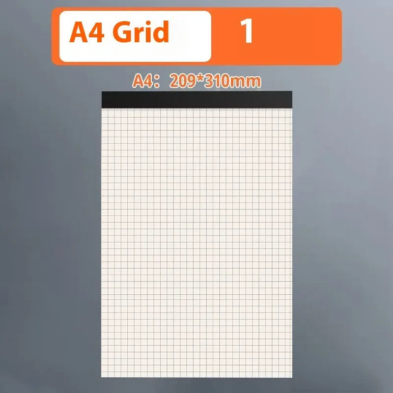 A4 A5 B5 writing pad notebook with tearable pages in blank, grid, and horizontal line styles