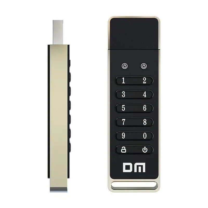 Metal USB flash drive with fingerprint sensor and 64GB capacity