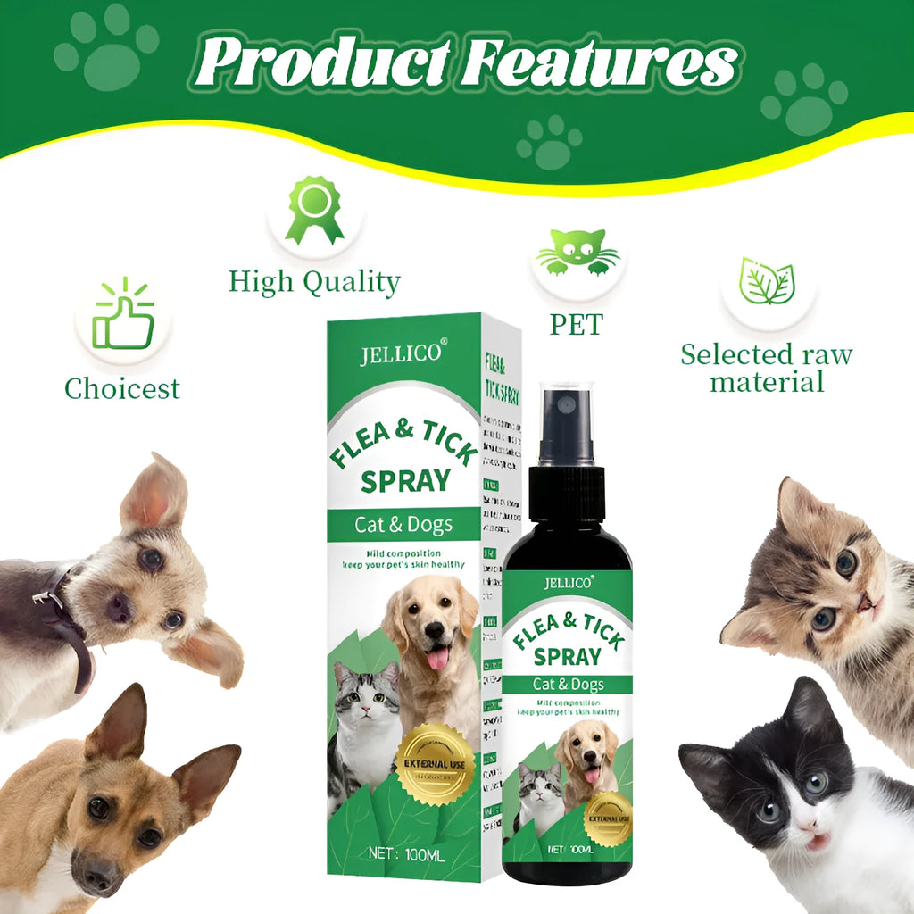 100ml dog cat in vitro pet skin itching spray with insecticide formula in a white bottle