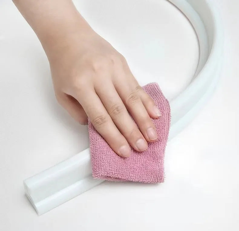 Flexible silicone bathroom water blocking strip for shower and toilet water separation in black colour