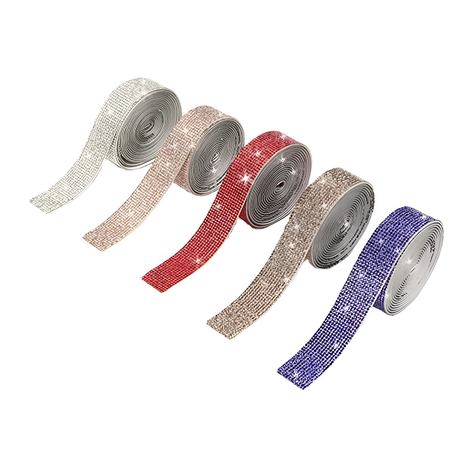 Self-adhesive glass water drill strip for decorating clothing and shoes in white and AB colours