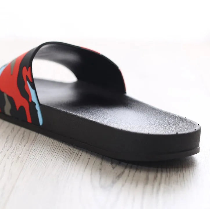 Men's extra large non-slip camouflage PVC bathroom slippers, grape granule texture, size 47-50