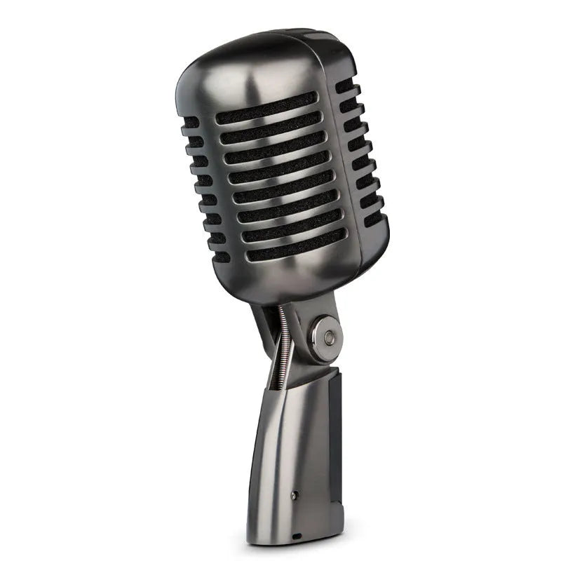 Retro-style condenser USB microphone with cardioid pattern for karaoke and live streaming.