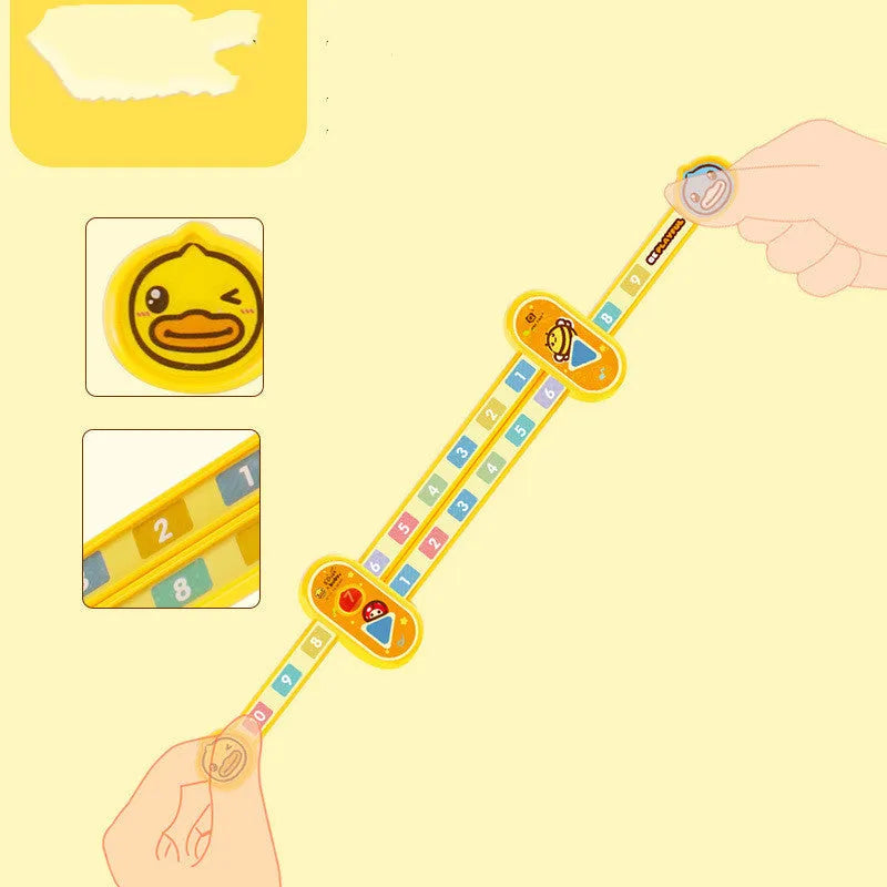 Yellow plastic children's digital decomposition ruler for maths learning, 24.5cm long