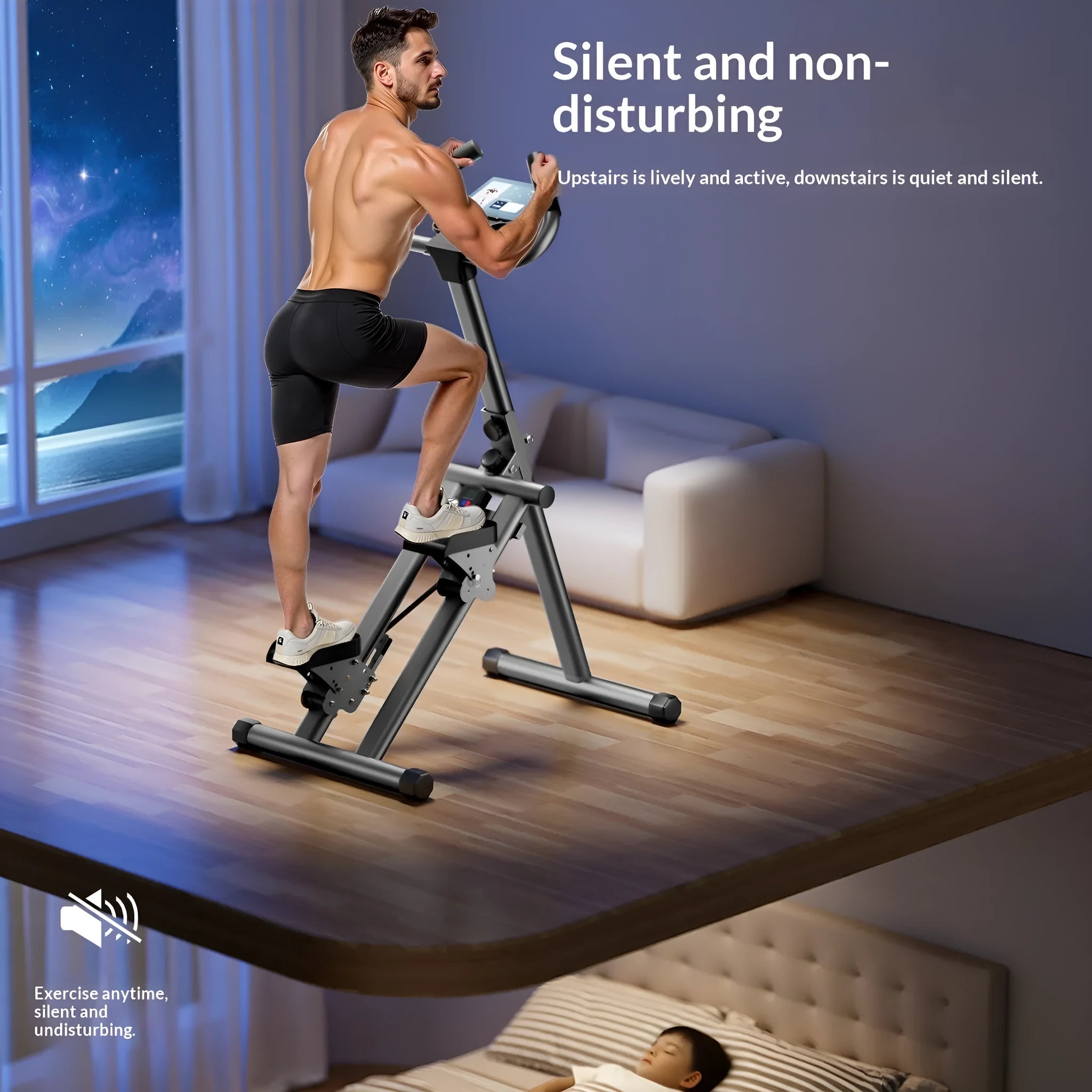 Multi-functional fitness stepper climbing machine steel frame home aerobic exercise