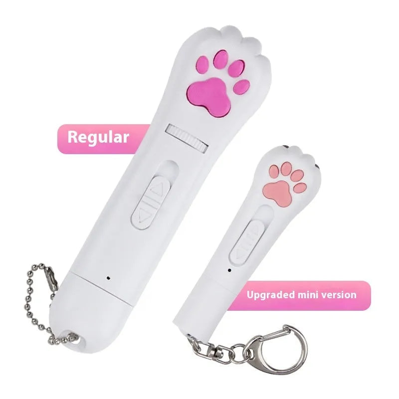 Rechargeable cat laser toy with moonlight lamp projecting pet footprint patterns on floor