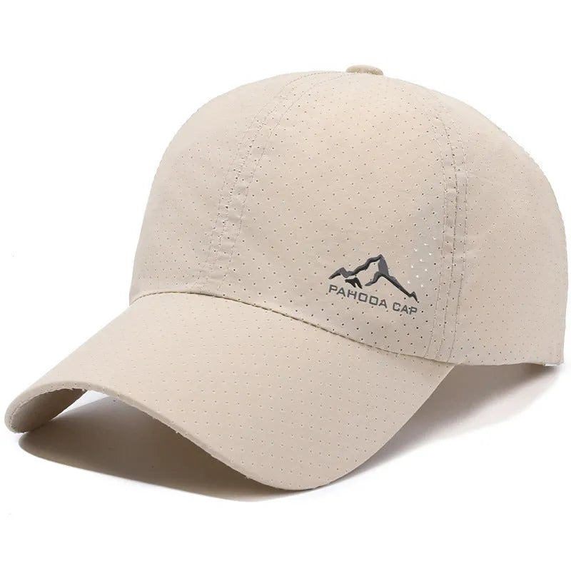 Korean-style adjustable baseball cap in dome crown design with hollow printing, available in multiple colours