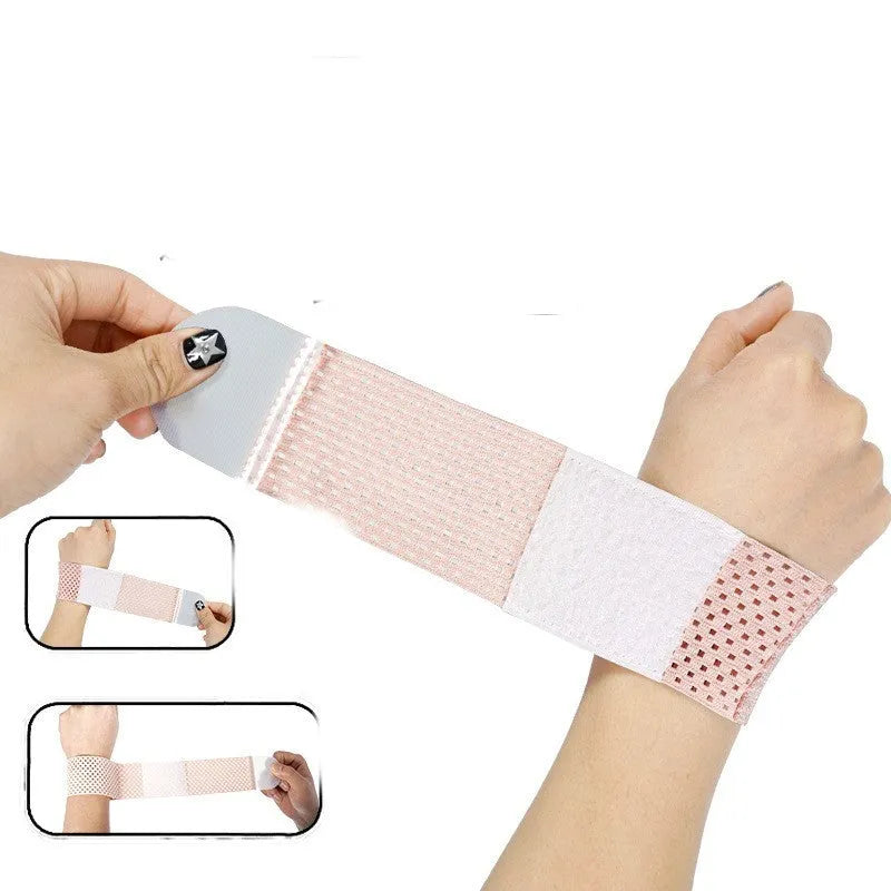 High elastic breathable athletic wristguard in black, grey, or pink colour for wrist support.