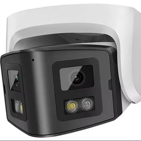 4MP dual-lens panoramic CCTV webcam with IP66 waterproof rating for indoor outdoor security