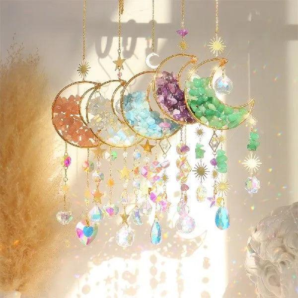 K9 crystal moon pendant car accessory with 420mm length in blue colour option