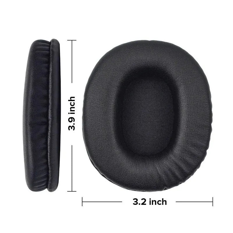 Black PU leather replacement earpads for Sony MDR-1R headphones two-piece set