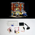 Plastic MOC model LED lighting accessories kit for building a lit corner repair shop scene.