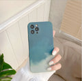 Soft silicone iPhone case with gradient abstract geometry pattern in blue, green, pink or purple colour options