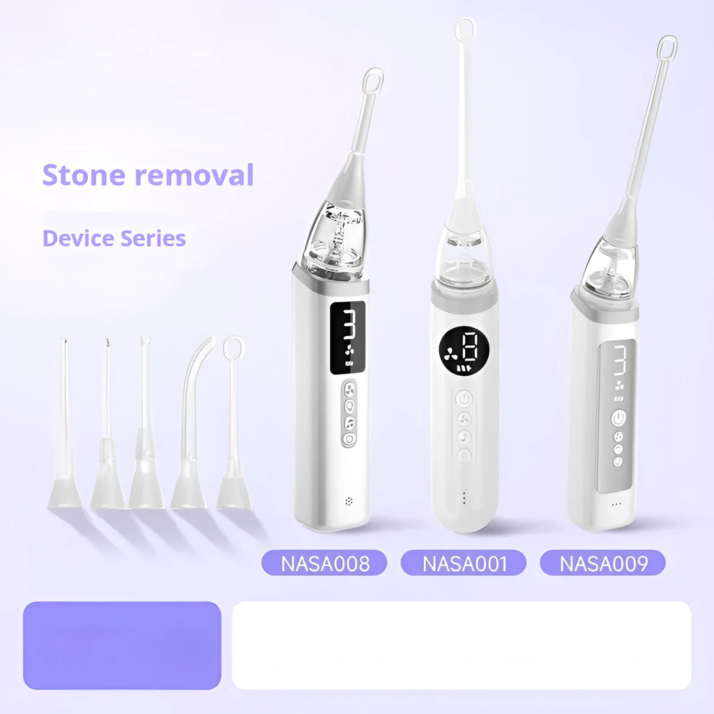 Milky white tonsil stone extractor oral cleaning tool for dental stone removal