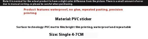 Cute candy small items decorative waterproof stickers for hand account books, sizes 4-7 cm