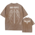 Men's oversized loose-fit cotton t-shirt with drop shoulders in a solid colour on a hanger.