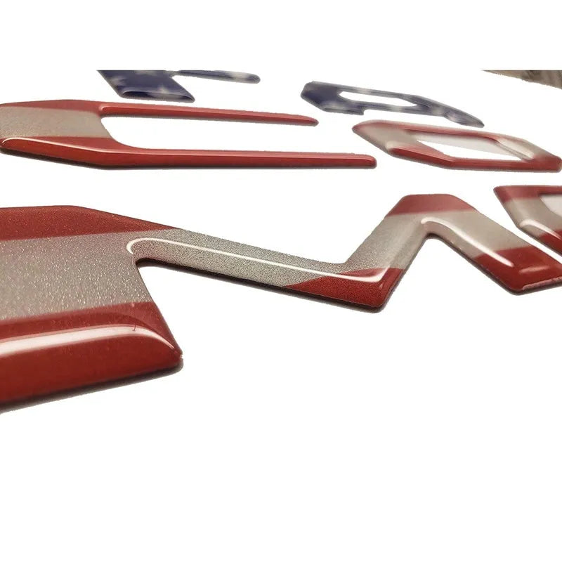 Takuma acrylic 3D tail box car sticker with national flag pattern in red