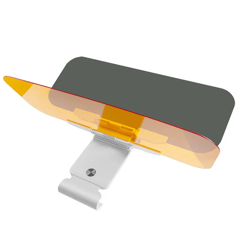 Anti-high beam goggles dual-use car sun visor with acrylic lens on colour box packaging.