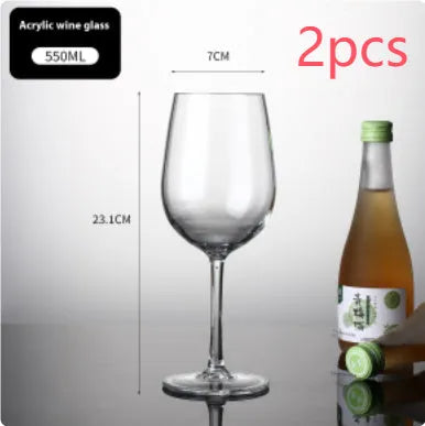 Clear acrylic wine bottle tumbler for party catering, available in 300ml and 550ml sizes.