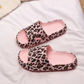 Women's leopard print EVA slippers with thick sole showing multiple colour pattern options