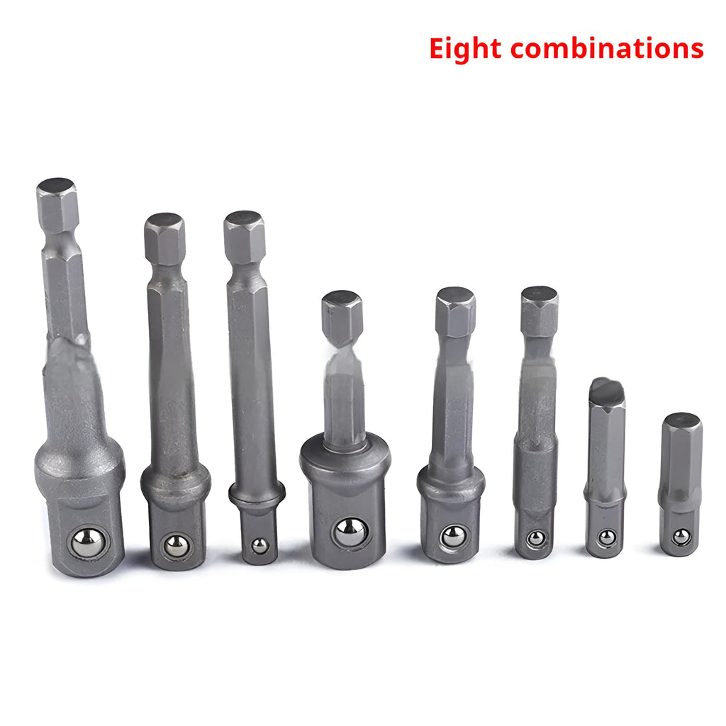 Hexagonal Handle Rotating Socket Wrench Adapter Rod Connecting Rod Set in CR-V Steel for Electric Wrenches, Available in Multiple Lengths and Pack Sizes