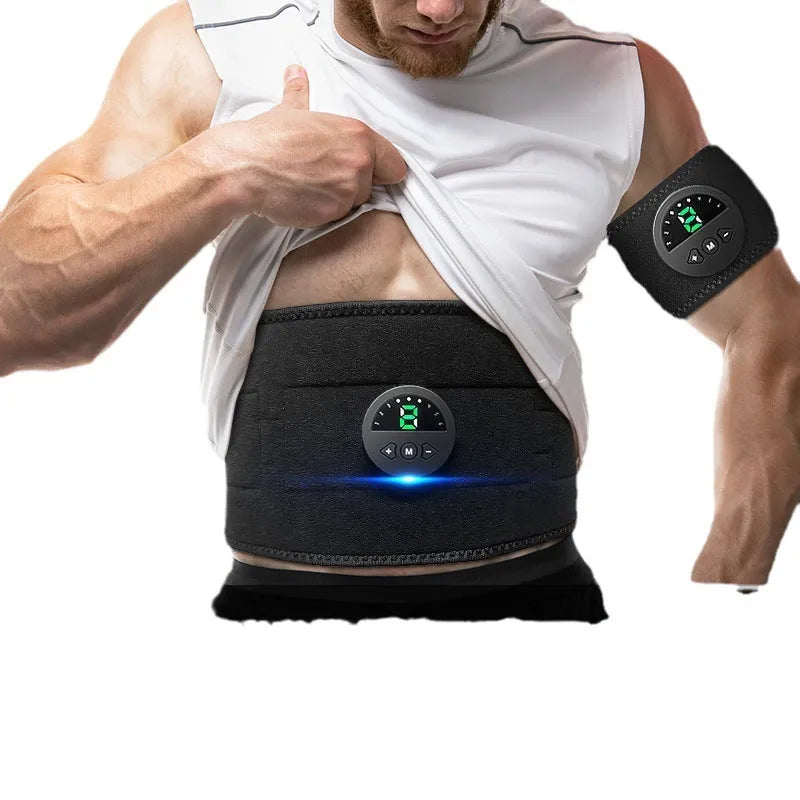 Fitness waist belt with display screen and adjustable 120cm strap for body shaping and abdomen training